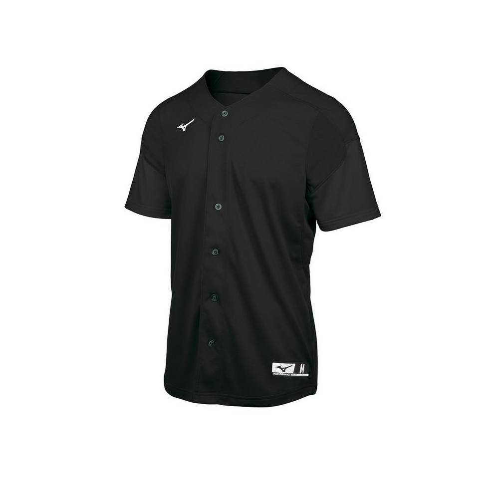 Mizuno Men's Aerolite Full Button Baseball Jersey Black (350713-GAE)